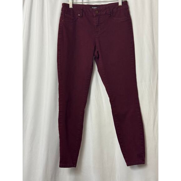 d.jeans Burgundy Skinny Pants - Fall Essential - 4 - Picture 1 of 5
